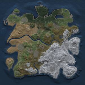 Thumbnail Rust Map: Procedural Map, Size: 3500, Seed: 901178667, 15 Monuments