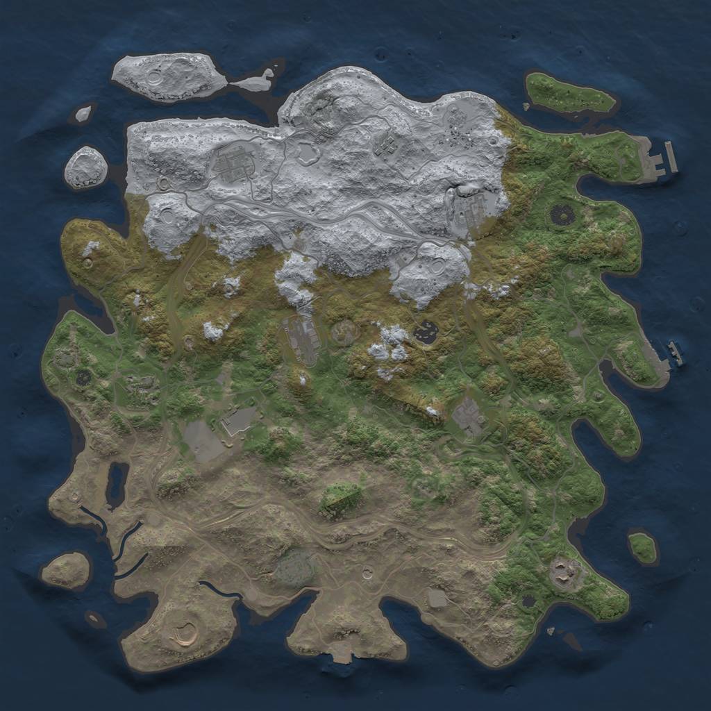 Rust Map: Procedural Map, Size: 4500, Seed: 1374, 19 Monuments