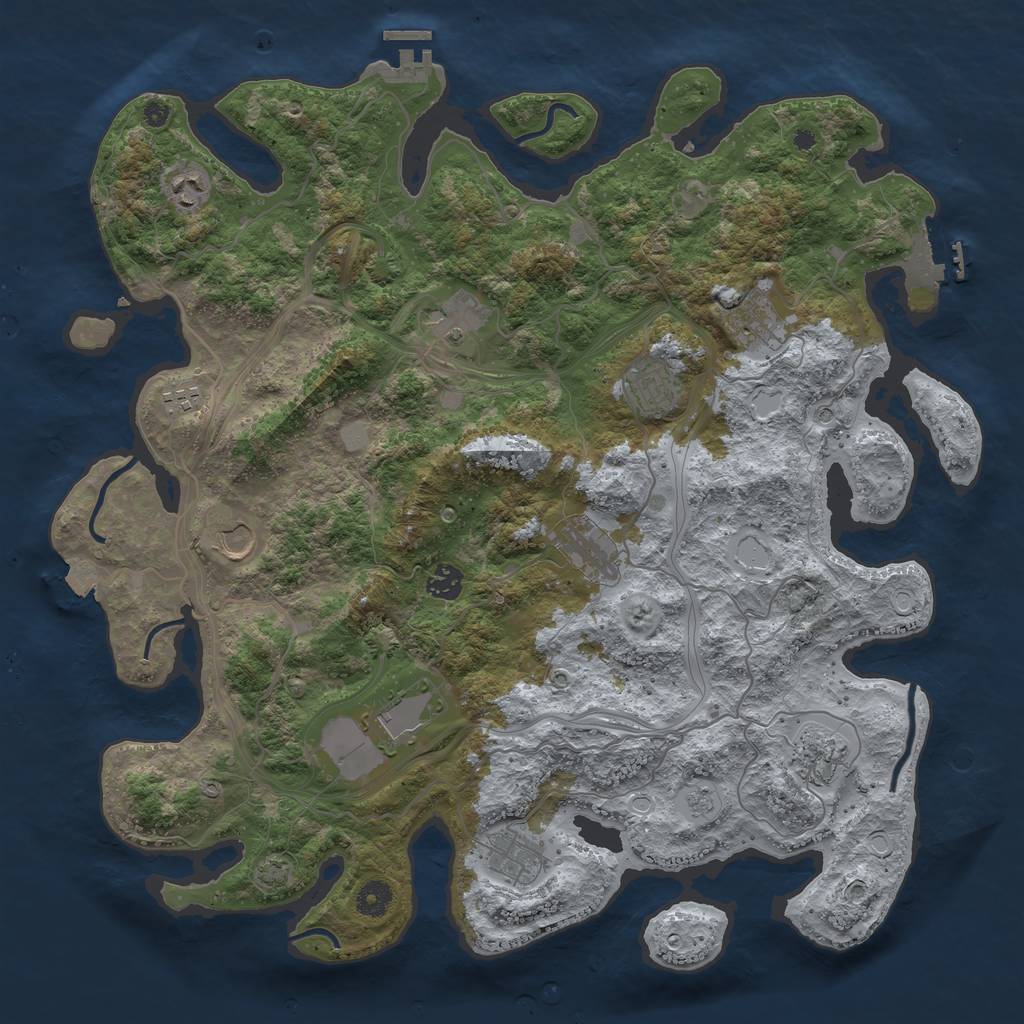 Rust Map: Procedural Map, Size: 4250, Seed: 509877751, 19 Monuments