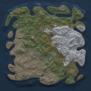 Thumbnail Rust Map: Procedural Map, Size: 4500, Seed: 2045802805, 19 Monuments