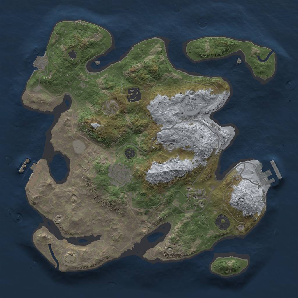 Rust Map: Procedural Map, Size: 3000, Seed: 27411, 11 Monuments