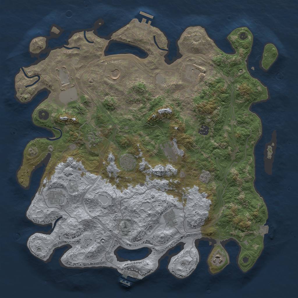 Rust Map: Procedural Map, Size: 4250, Seed: 2019816031, 19 Monuments