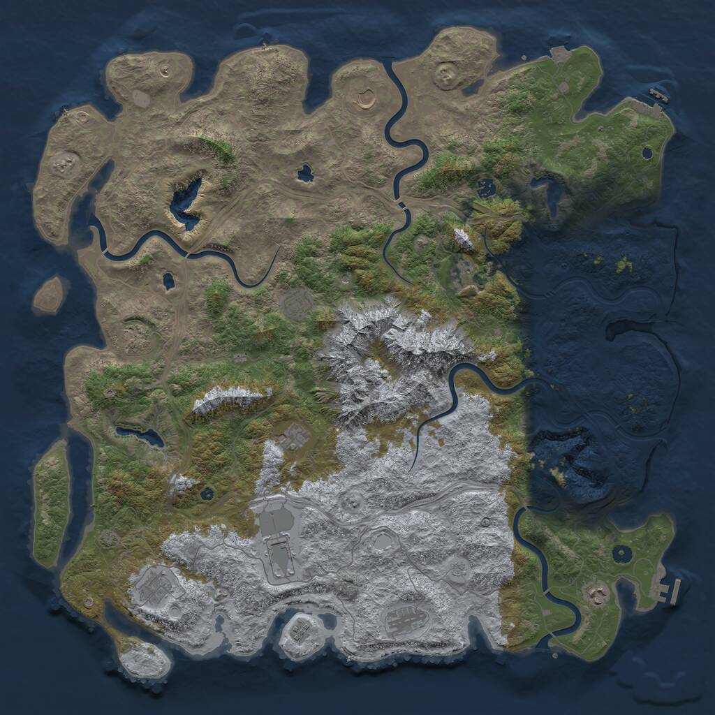 Rust Map: Procedural Map, Size: 5500, Seed: 9082024, 17 Monuments