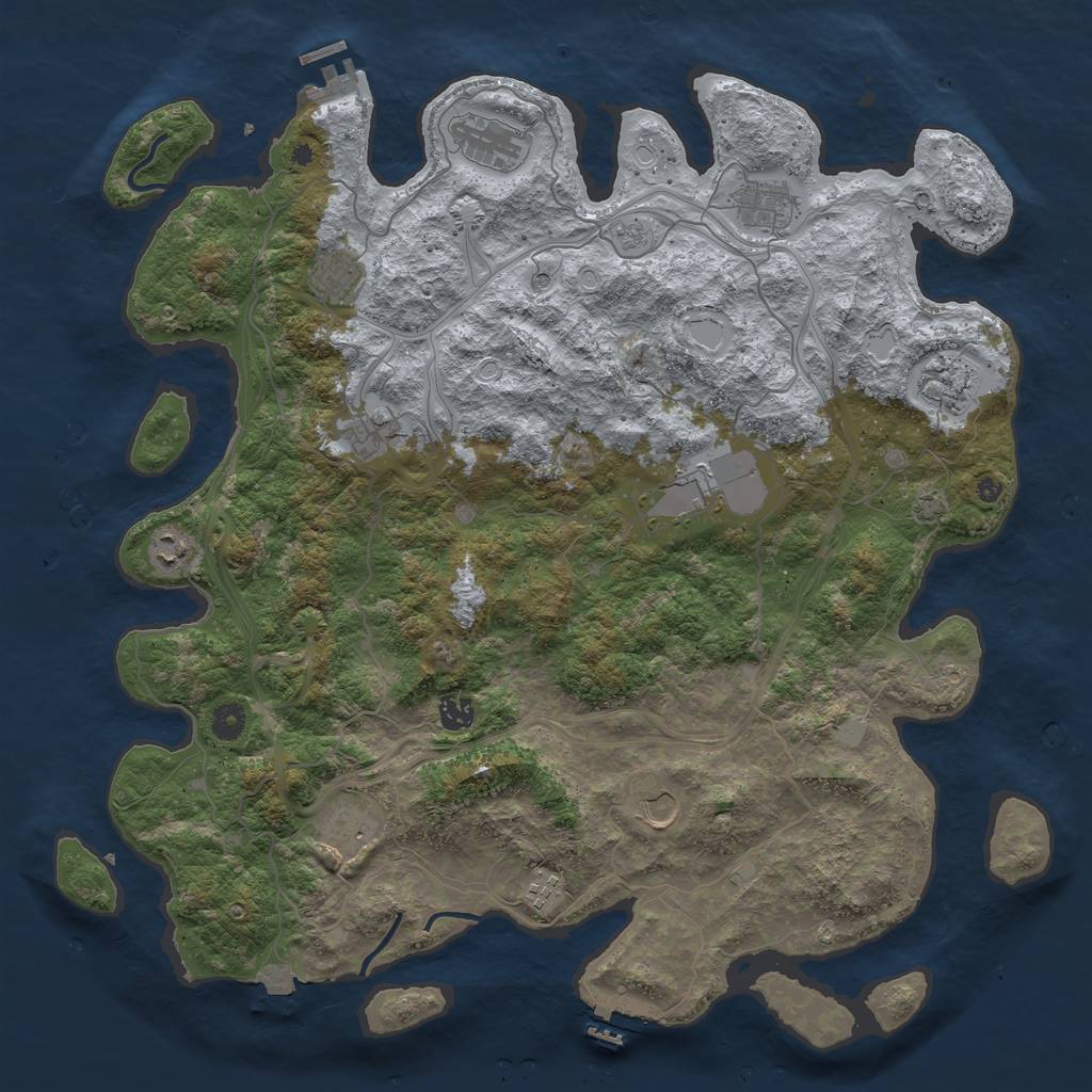 Rust Map: Procedural Map, Size: 4500, Seed: 918836118, 19 Monuments