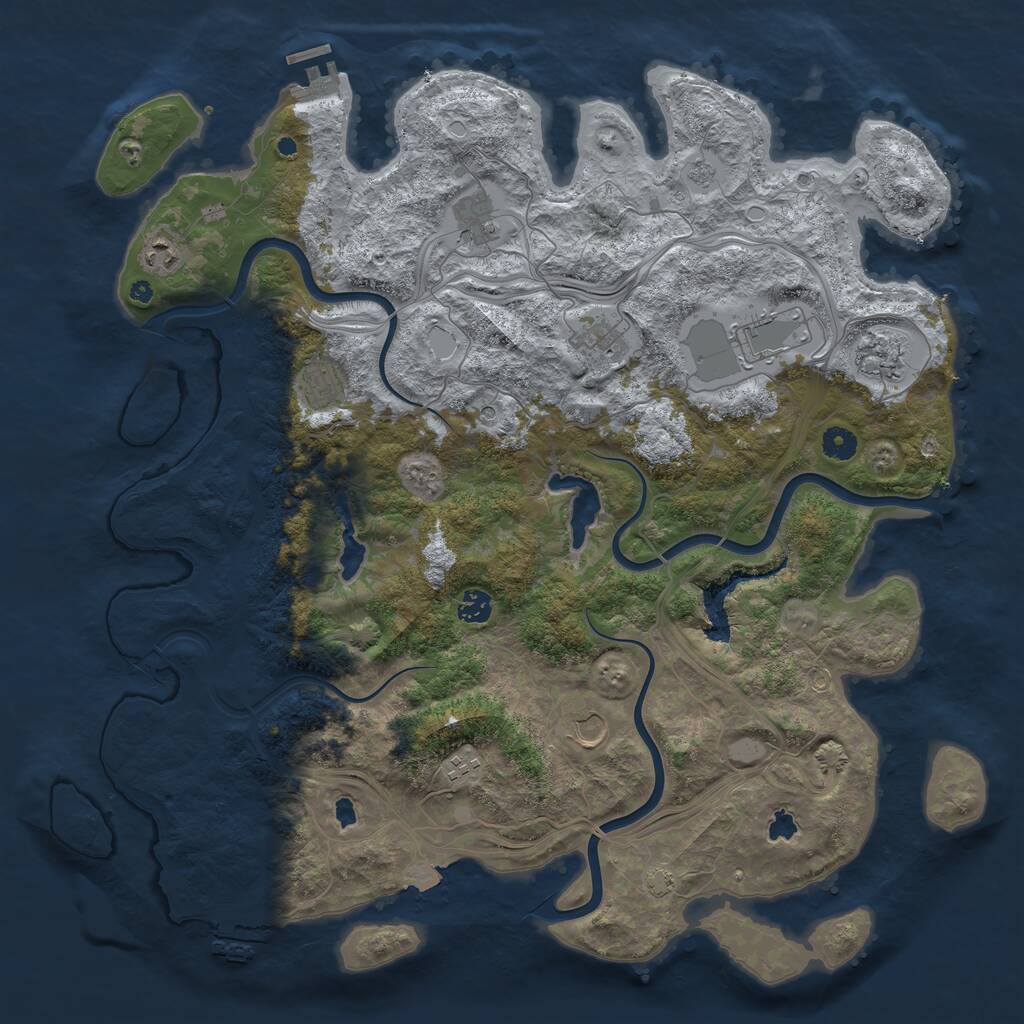 Rust Map: Procedural Map, Size: 4500, Seed: 918836118, 15 Monuments
