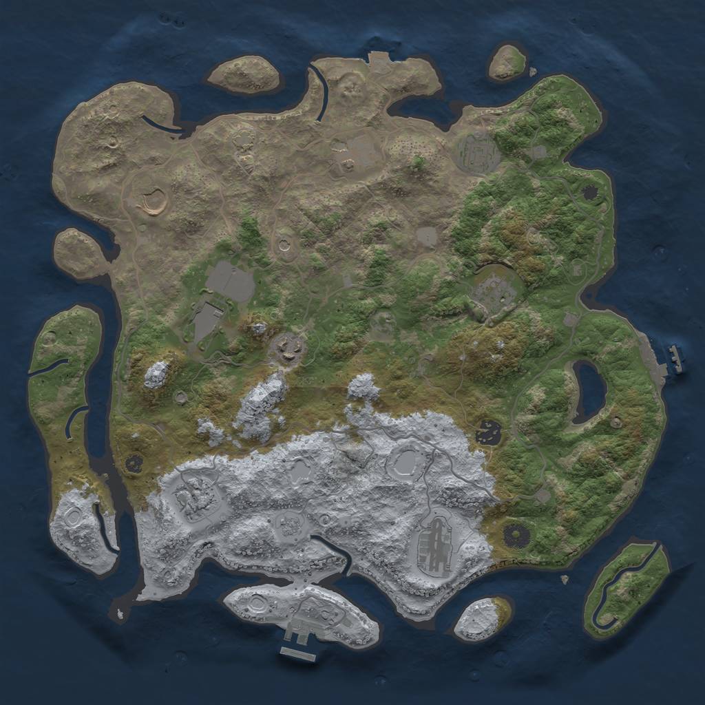 Rust Map: Procedural Map, Size: 4000, Seed: 82580711, 17 Monuments