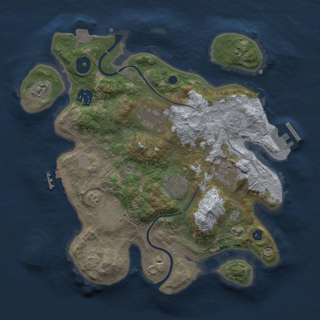 Rust Map: Procedural Map, Size: 3000, Seed: 106648037, 11 Monuments