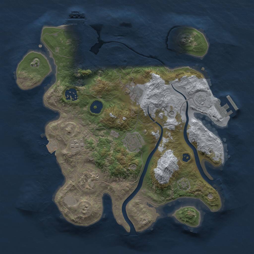 Rust Map: Procedural Map, Size: 3000, Seed: 106648037, 13 Monuments