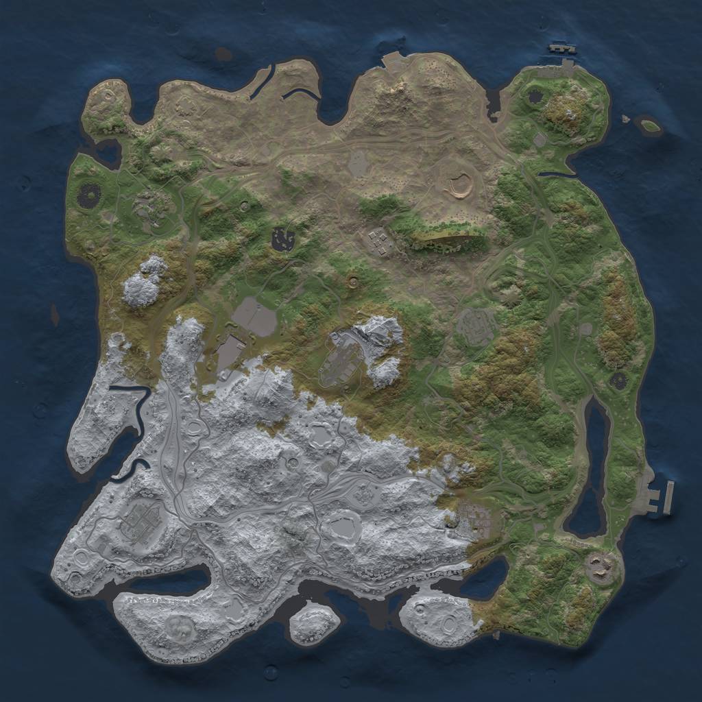 Rust Map: Procedural Map, Size: 4250, Seed: 654644, 18 Monuments