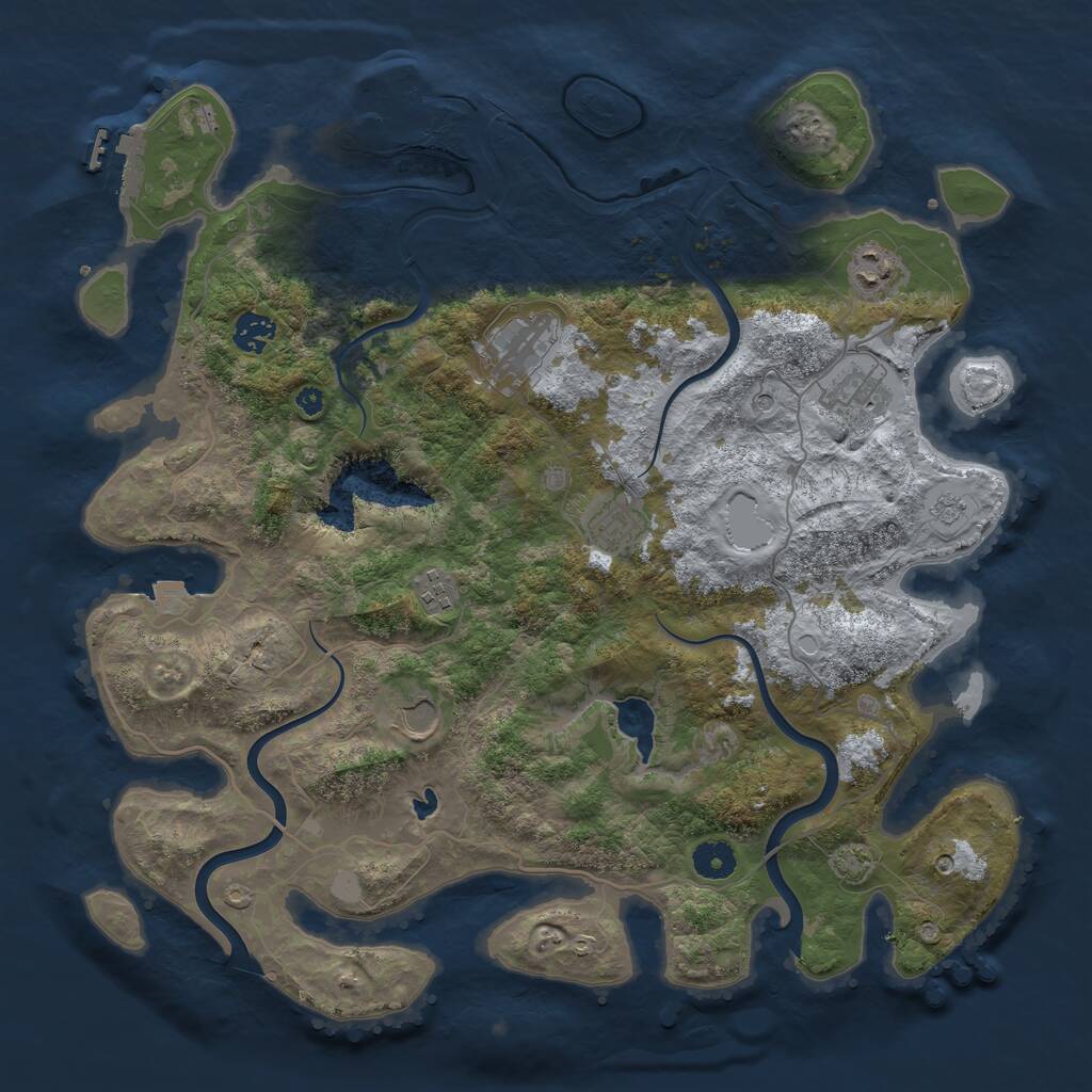 Rust Map: Procedural Map, Size: 4000, Seed: 2007064458, 15 Monuments