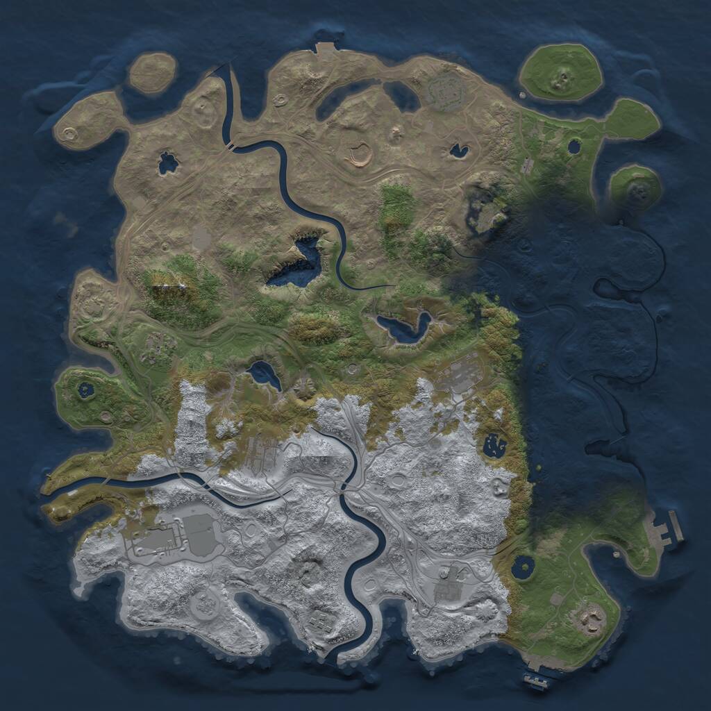 Rust Map: Procedural Map, Size: 4500, Seed: 819875336, 19 Monuments