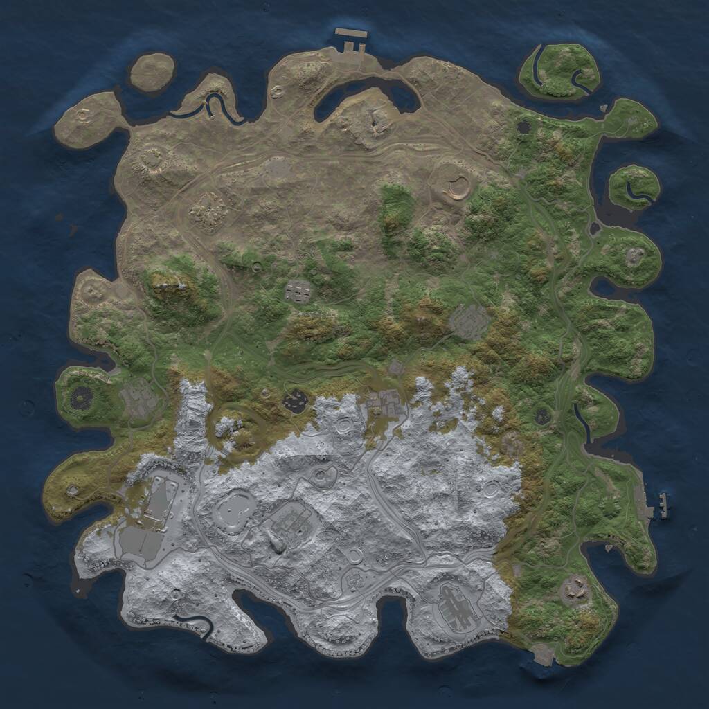 Rust Map: Procedural Map, Size: 4500, Seed: 819875336, 17 Monuments