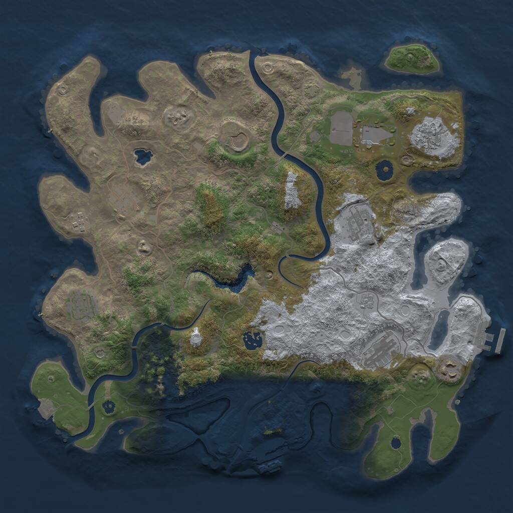 Rust Map: Procedural Map, Size: 4000, Seed: 5634190, 18 Monuments