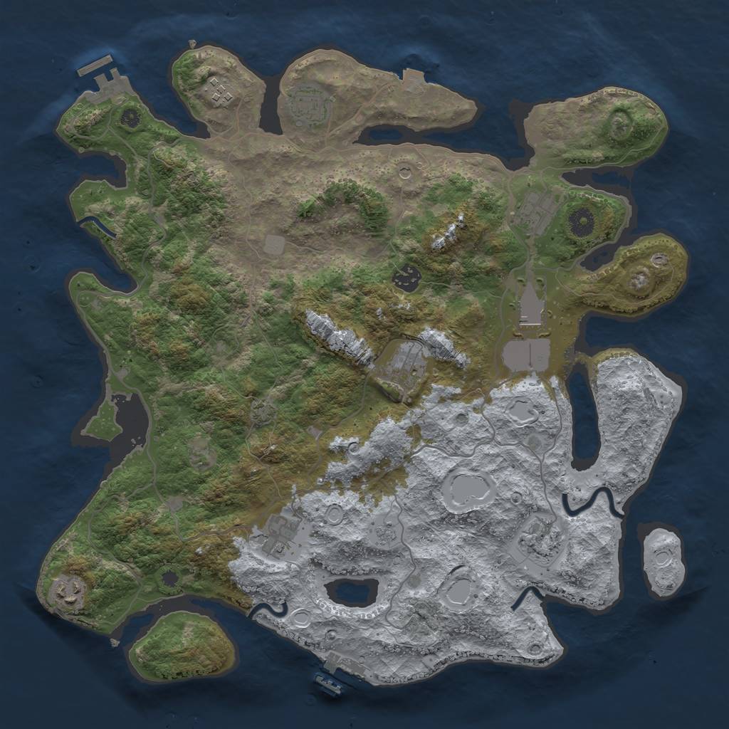 Rust Map: Procedural Map, Size: 4000, Seed: 95481135, 17 Monuments