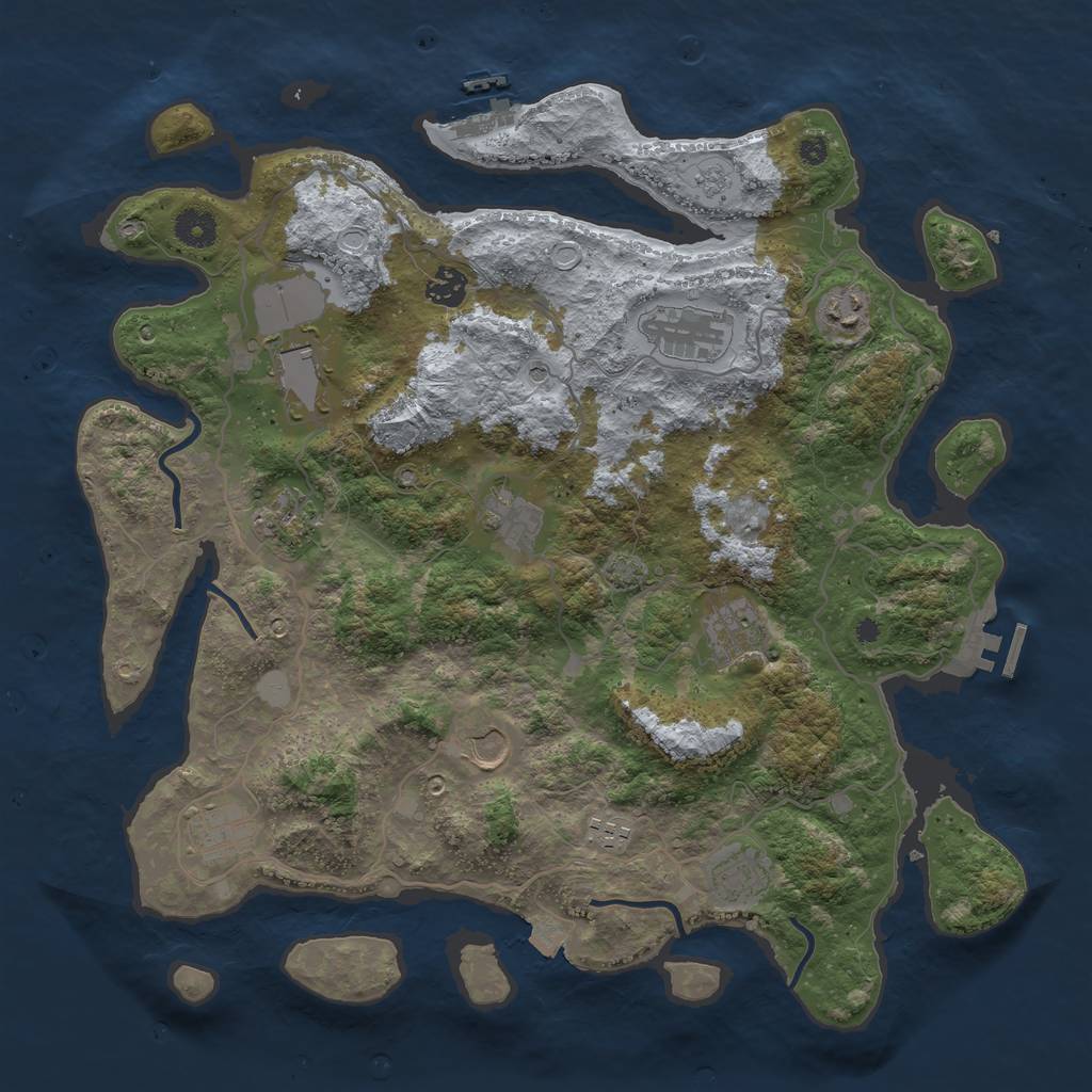 Rust Map: Procedural Map, Size: 4000, Seed: 1499656646, 19 Monuments