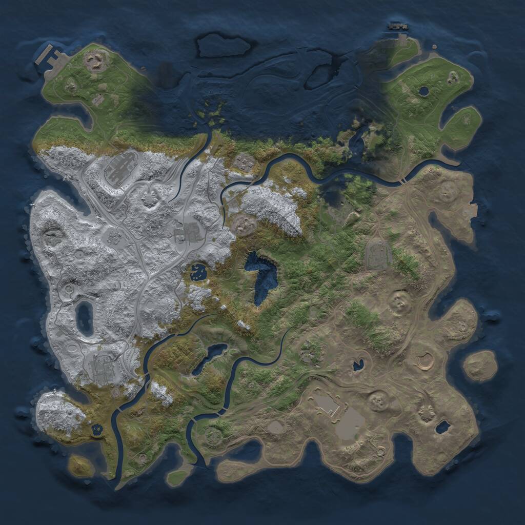 Rust Map: Procedural Map, Size: 4500, Seed: 17364503, 19 Monuments