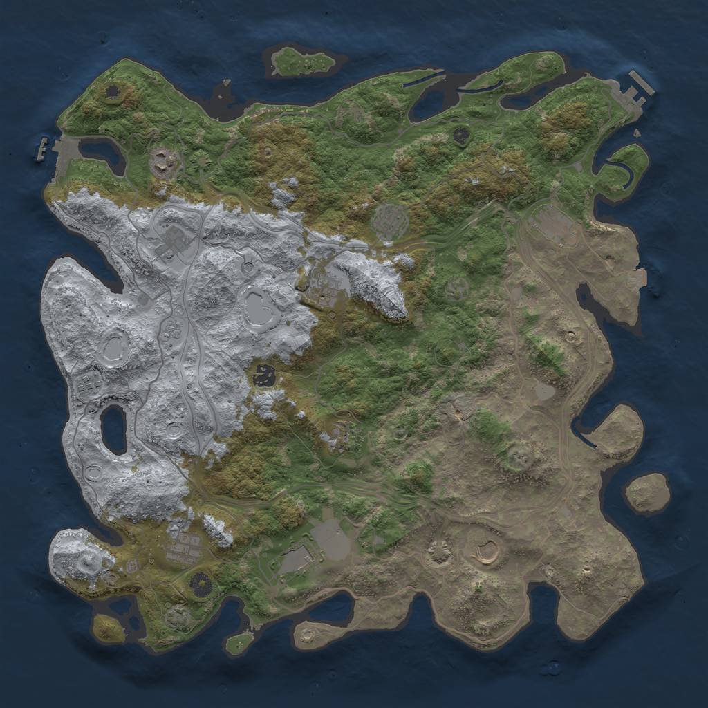 Rust Map: Procedural Map, Size: 4500, Seed: 17364503, 19 Monuments