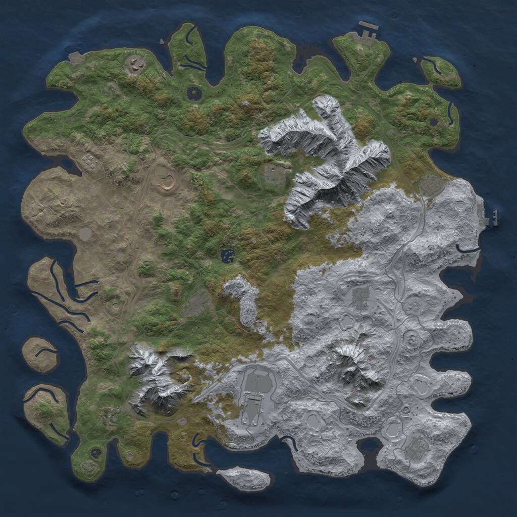 Rust Map: Procedural Map, Size: 5200, Seed: 69420, 17 Monuments