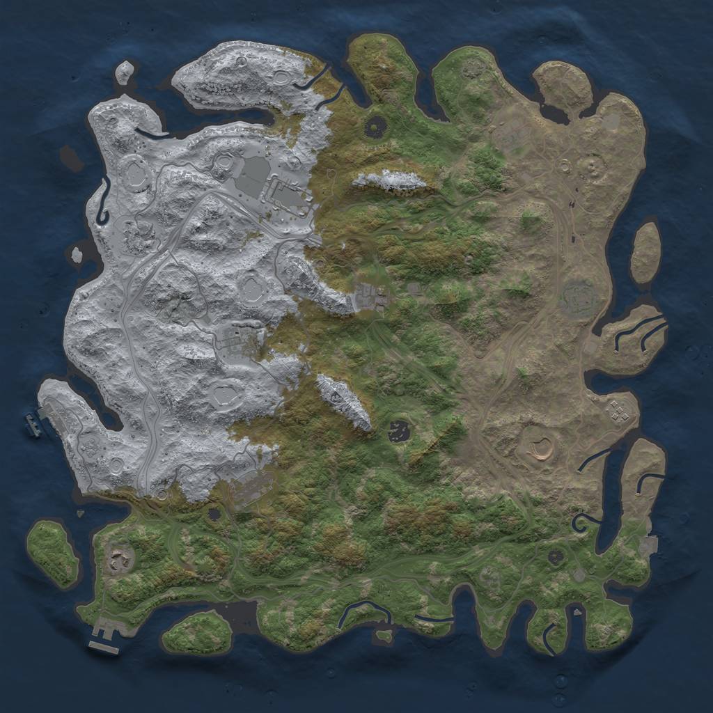 Rust Map: Procedural Map, Size: 4750, Seed: 1793663445, 19 Monuments