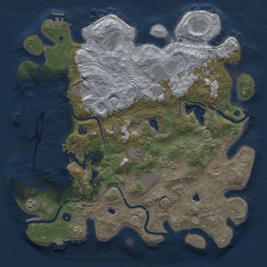 Rust Map: Procedural Map, Size: 4500, Seed: 686633961, 17 Monuments