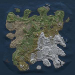 Thumbnail Rust Map: Procedural Map, Size: 3500, Seed: 1362687340, 15 Monuments