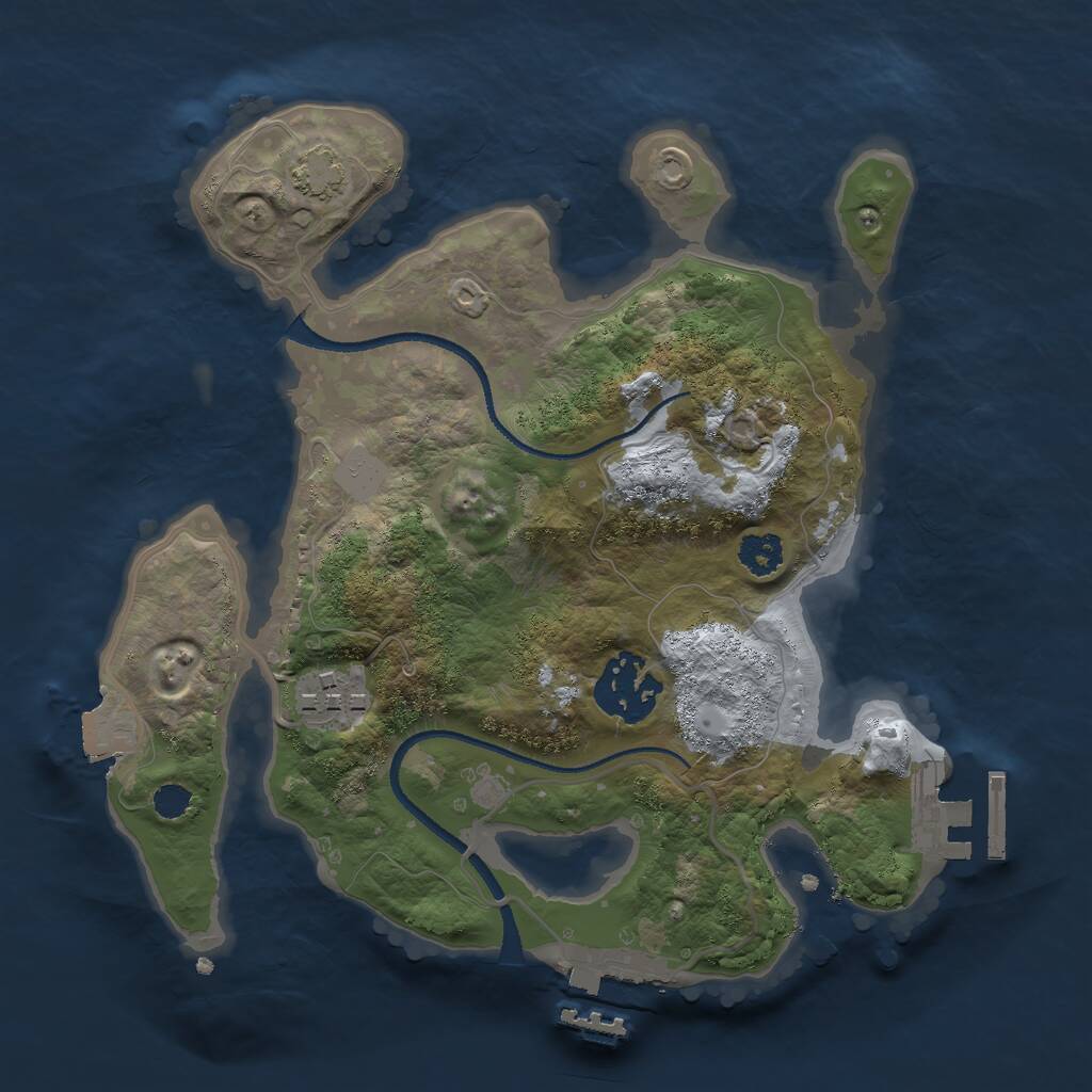 Rust Map: Procedural Map, Size: 2500, Seed: 1772517545, 6 Monuments