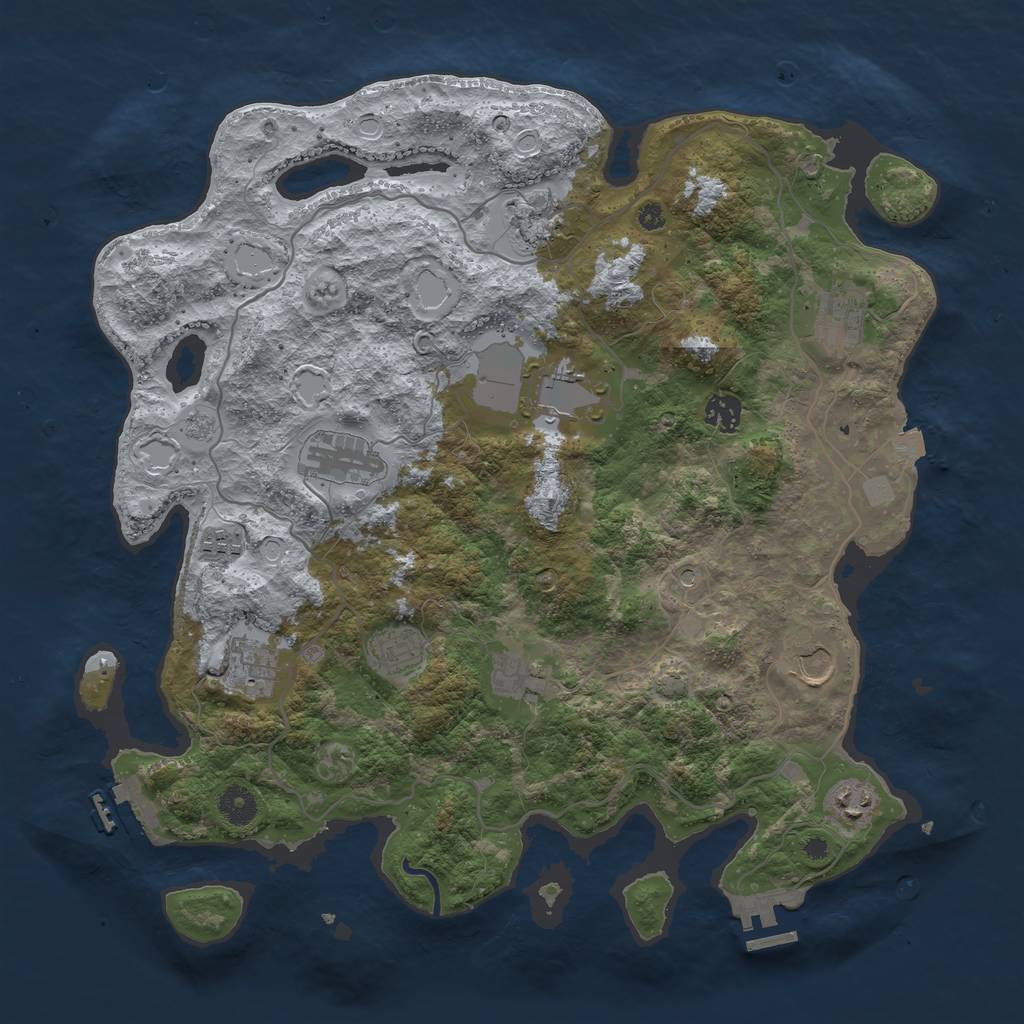 Rust Map: Procedural Map, Size: 4000, Seed: 514729336, 19 Monuments