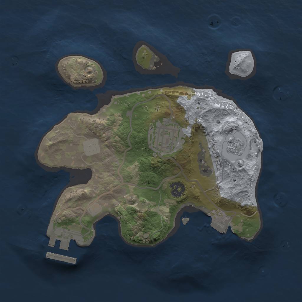 Rust Map: Procedural Map, Size: 2001, Seed: 131532687, 6 Monuments
