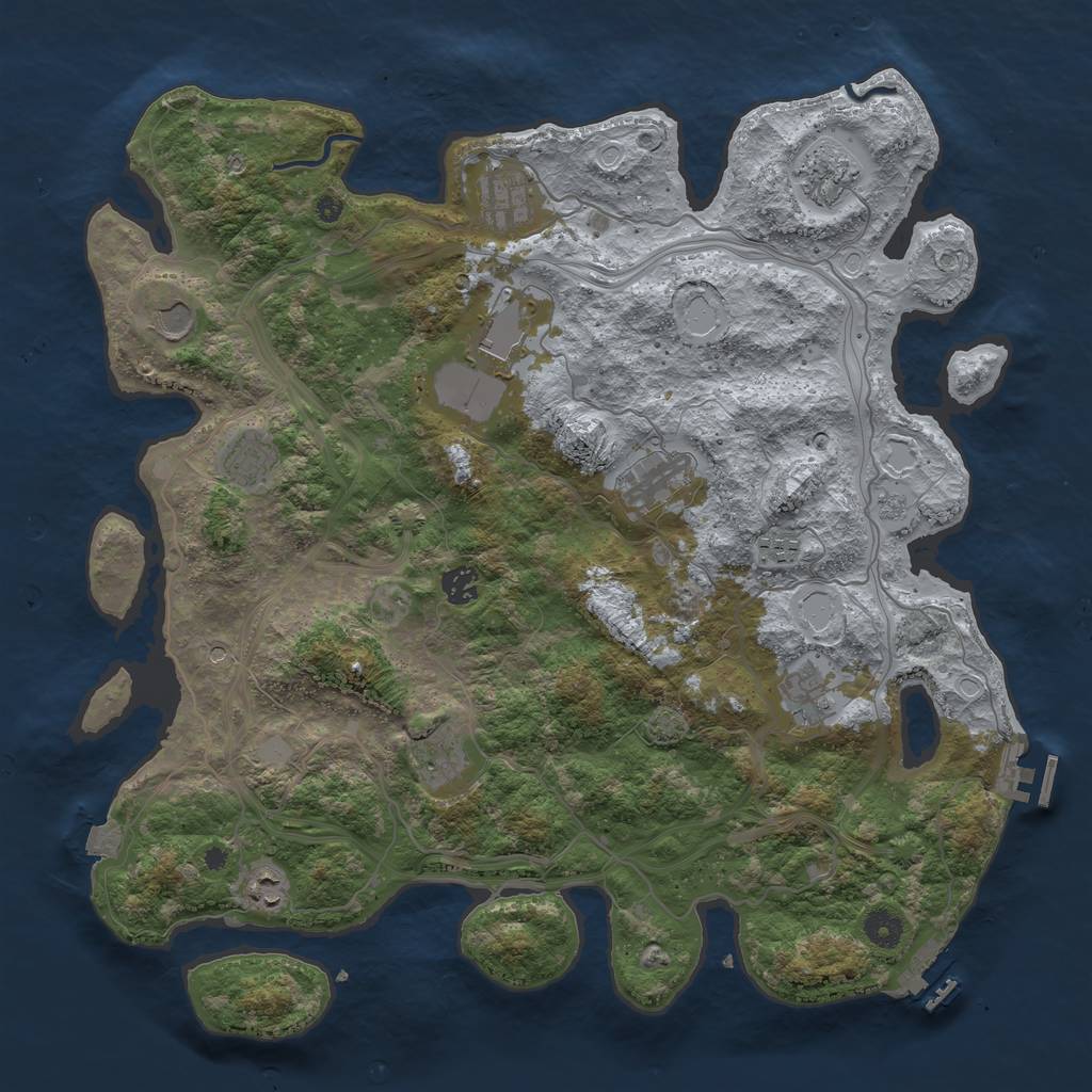 Rust Map: Procedural Map, Size: 4250, Seed: 922309742, 19 Monuments