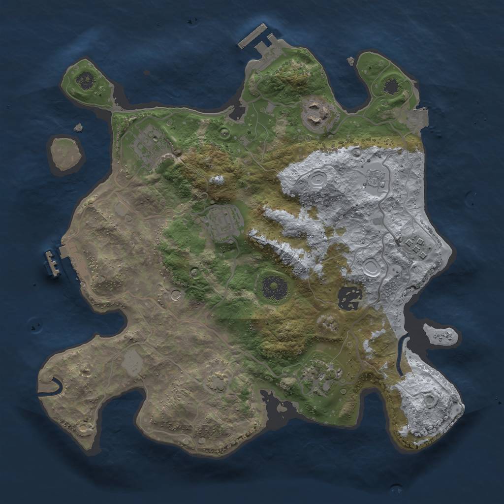 Rust Map: Procedural Map, Size: 3000, Seed: 829, 14 Monuments