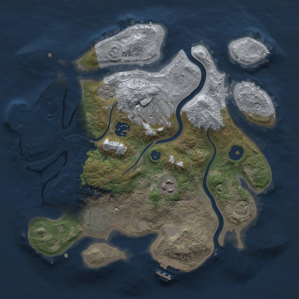 Rust Map: Procedural Map, Size: 3000, Seed: 2014435604, 11 Monuments