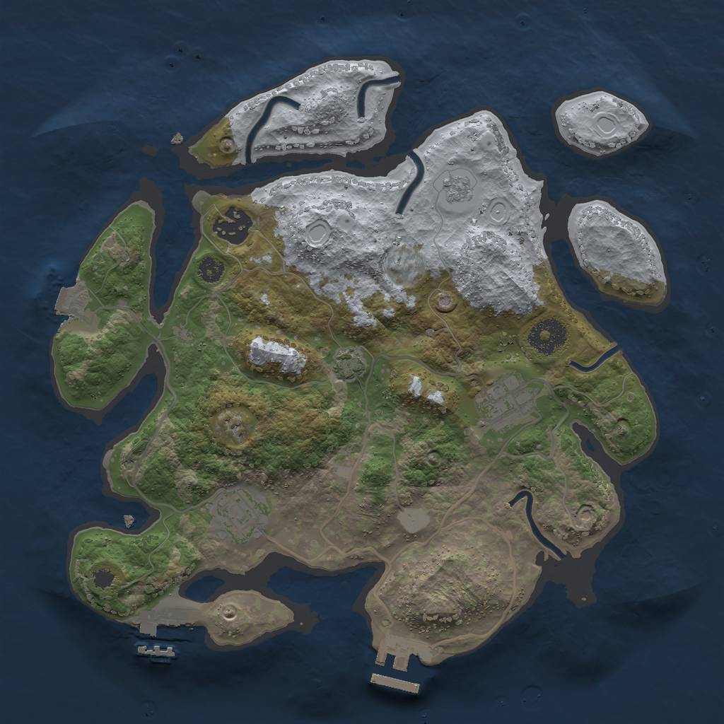 Rust Map: Procedural Map, Size: 3000, Seed: 2014435604, 10 Monuments