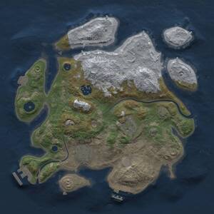 Thumbnail Rust Map: Procedural Map, Size: 3000, Seed: 2014435604, 9 Monuments
