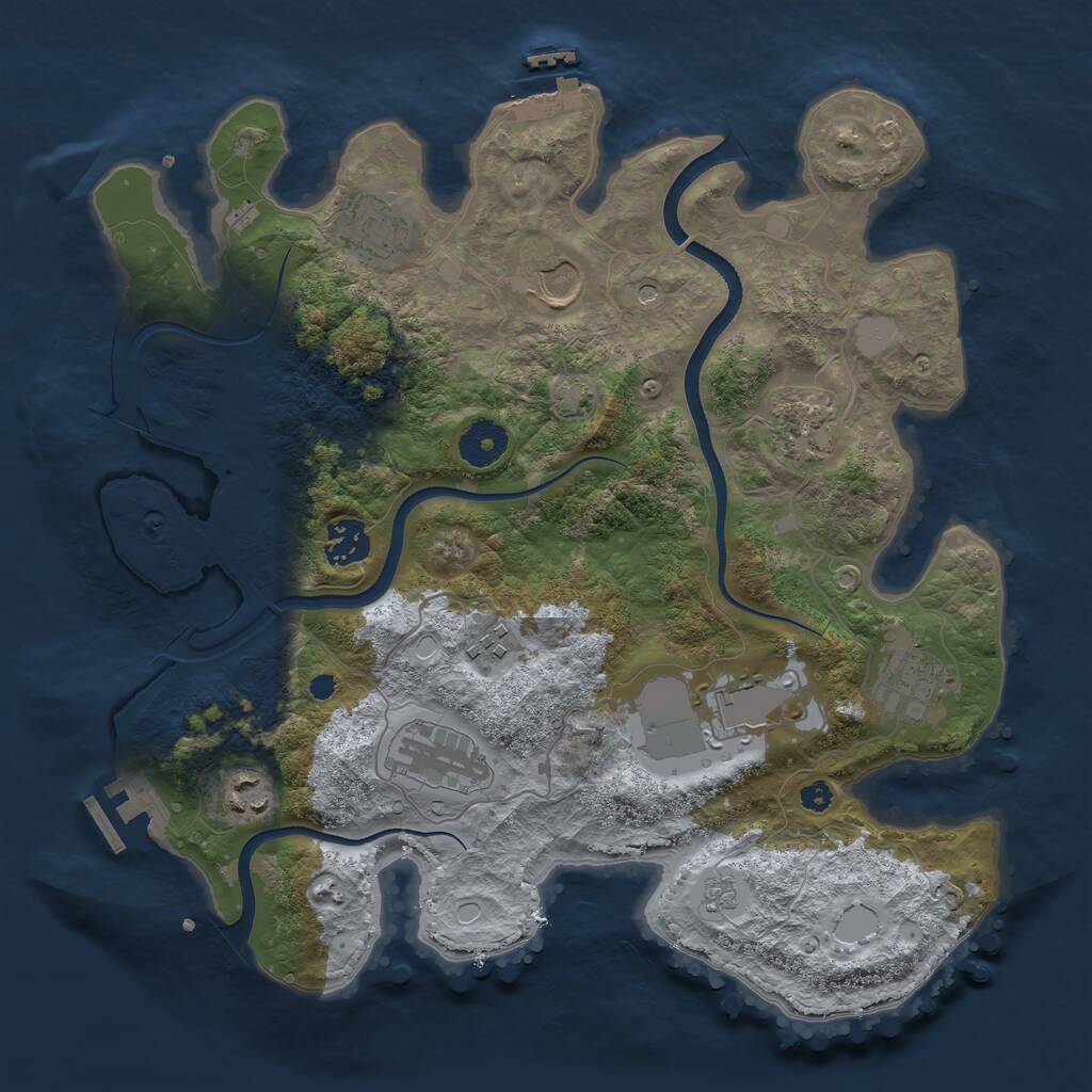 Rust Map: Procedural Map, Size: 3500, Seed: 981539962, 15 Monuments