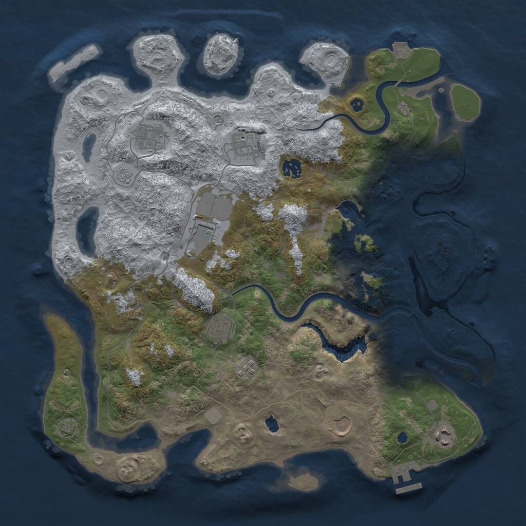 Rust Map: Procedural Map, Size: 4000, Seed: 909298182, 15 Monuments