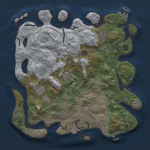 Thumbnail Rust Map: Procedural Map, Size: 4000, Seed: 909298182, 18 Monuments