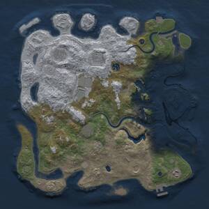 Thumbnail Rust Map: Procedural Map, Size: 4000, Seed: 909298182, 15 Monuments