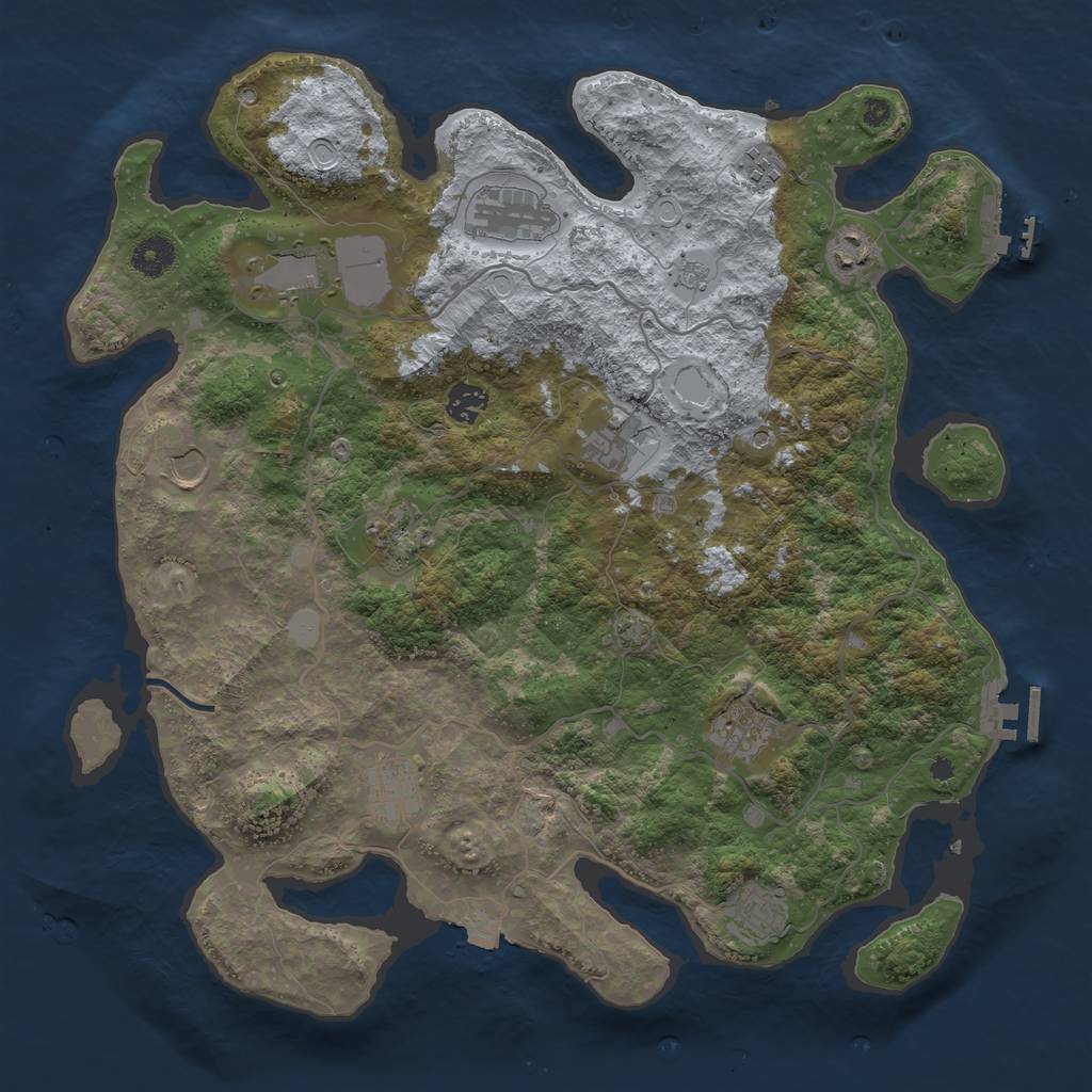 Rust Map: Procedural Map, Size: 4000, Seed: 2017340270, 19 Monuments