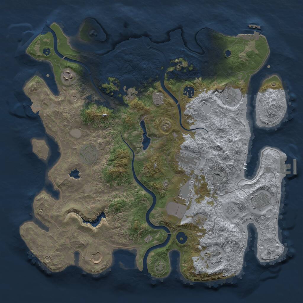 Rust Map: Procedural Map, Size: 4000, Seed: 1608963265, 17 Monuments