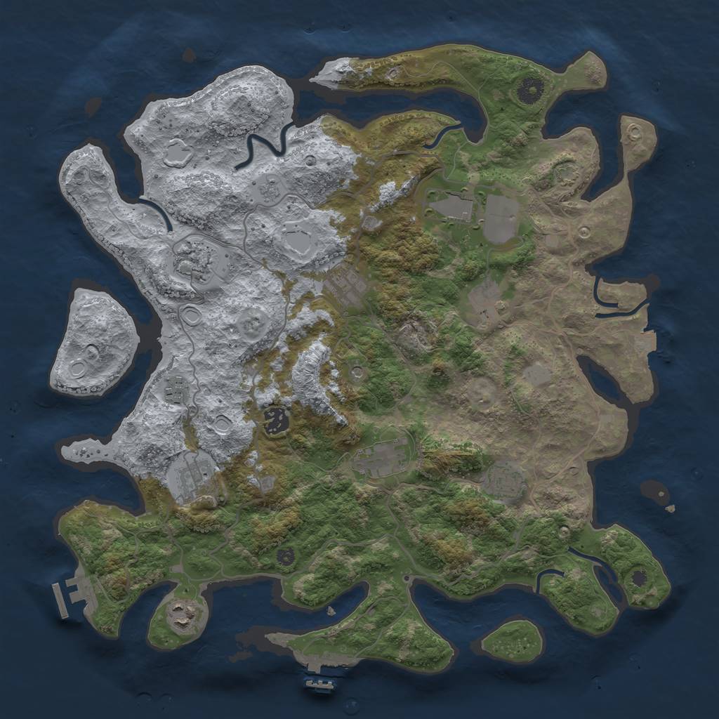 Rust Map: Procedural Map, Size: 4000, Seed: 862955636, 18 Monuments