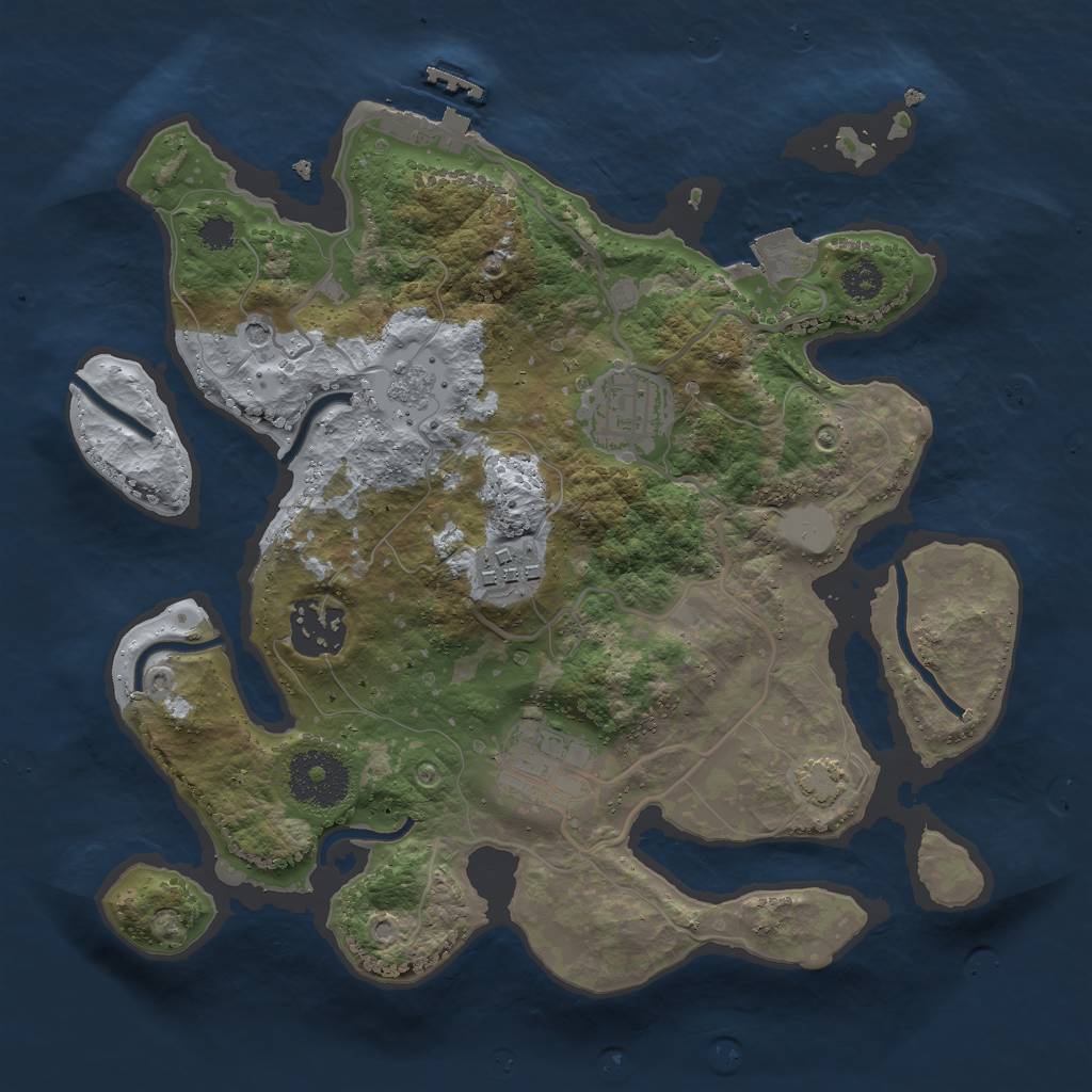 Rust Map: Procedural Map, Size: 2765, Seed: 1234567, 11 Monuments