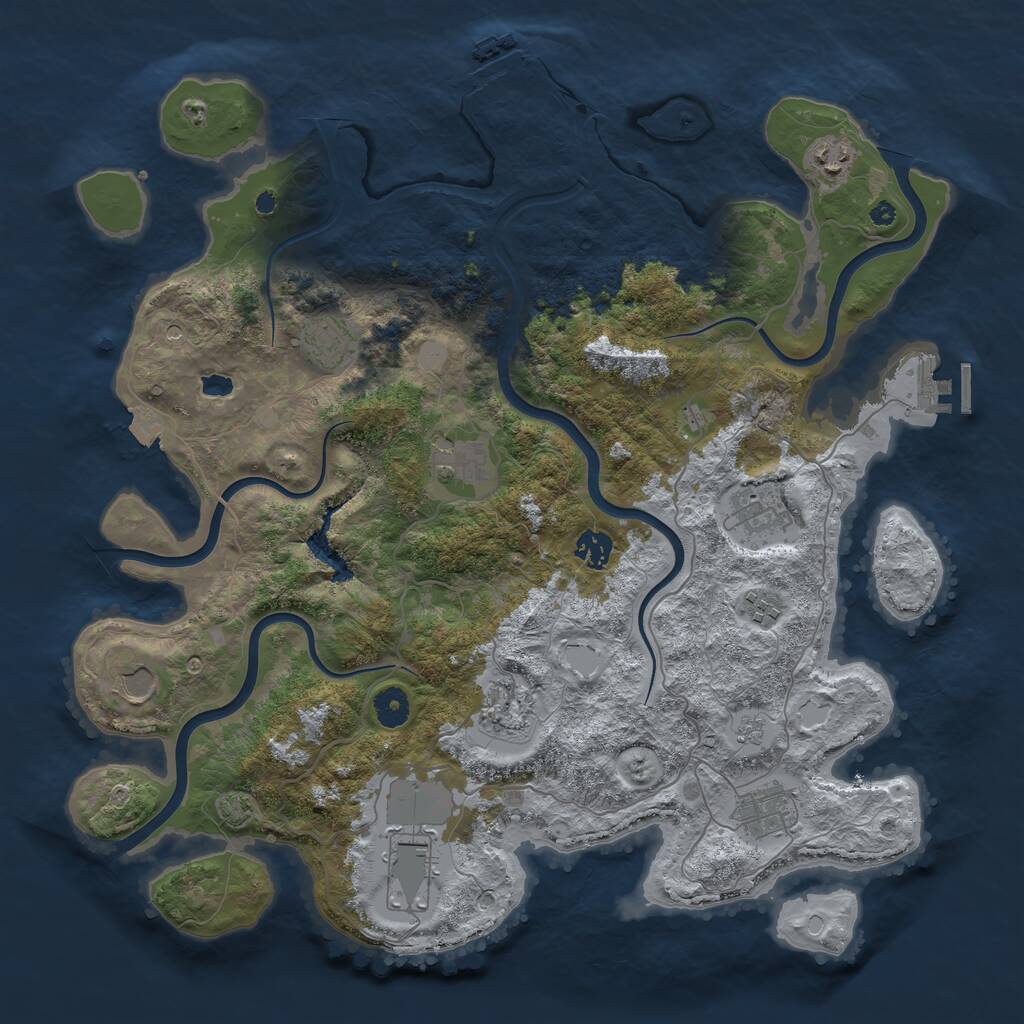 Rust Map: Procedural Map, Size: 4100, Seed: 626506102, 18 Monuments