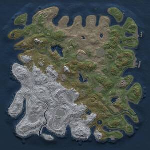 Thumbnail Rust Map: Procedural Map, Size: 4500, Seed: 1141196207, 16 Monuments