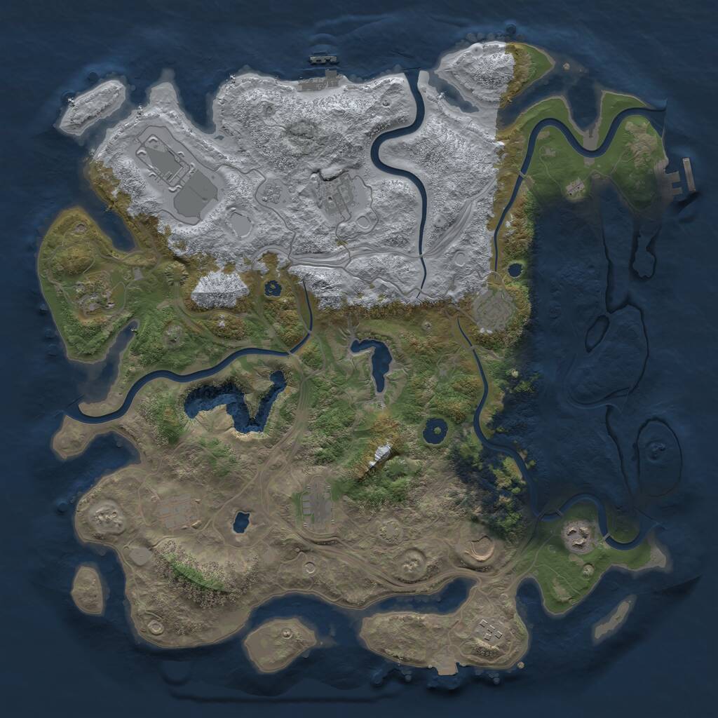 Rust Map: Procedural Map, Size: 4250, Seed: 1127683187, 15 Monuments