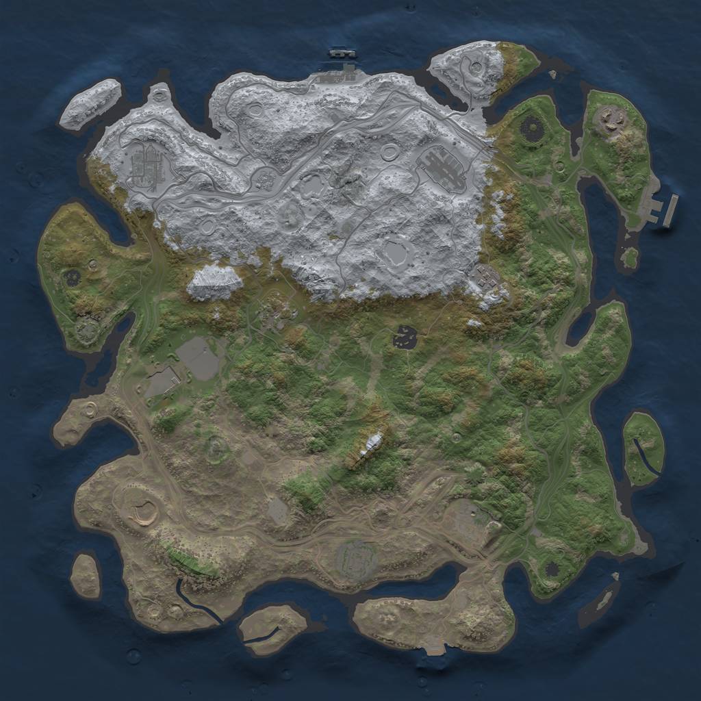 Rust Map: Procedural Map, Size: 4250, Seed: 1127683187, 18 Monuments