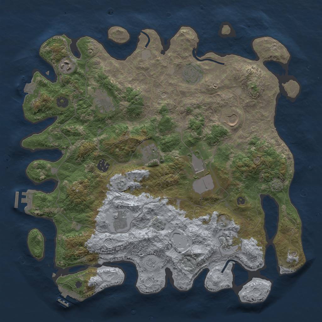 Rust Map: Procedural Map, Size: 4000, Seed: 52835462, 18 Monuments