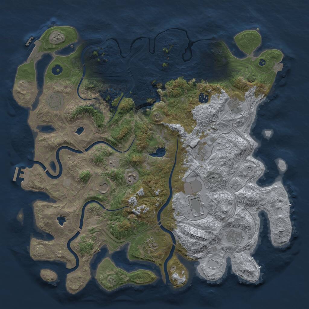 Rust Map: Procedural Map, Size: 4500, Seed: 1729661791, 16 Monuments