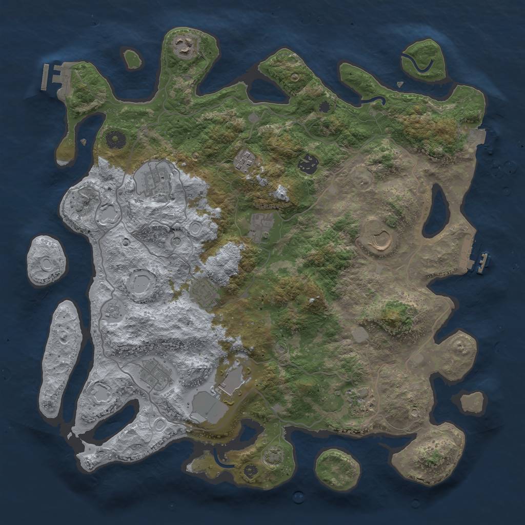 Rust Map: Procedural Map, Size: 4000, Seed: 972053497, 18 Monuments