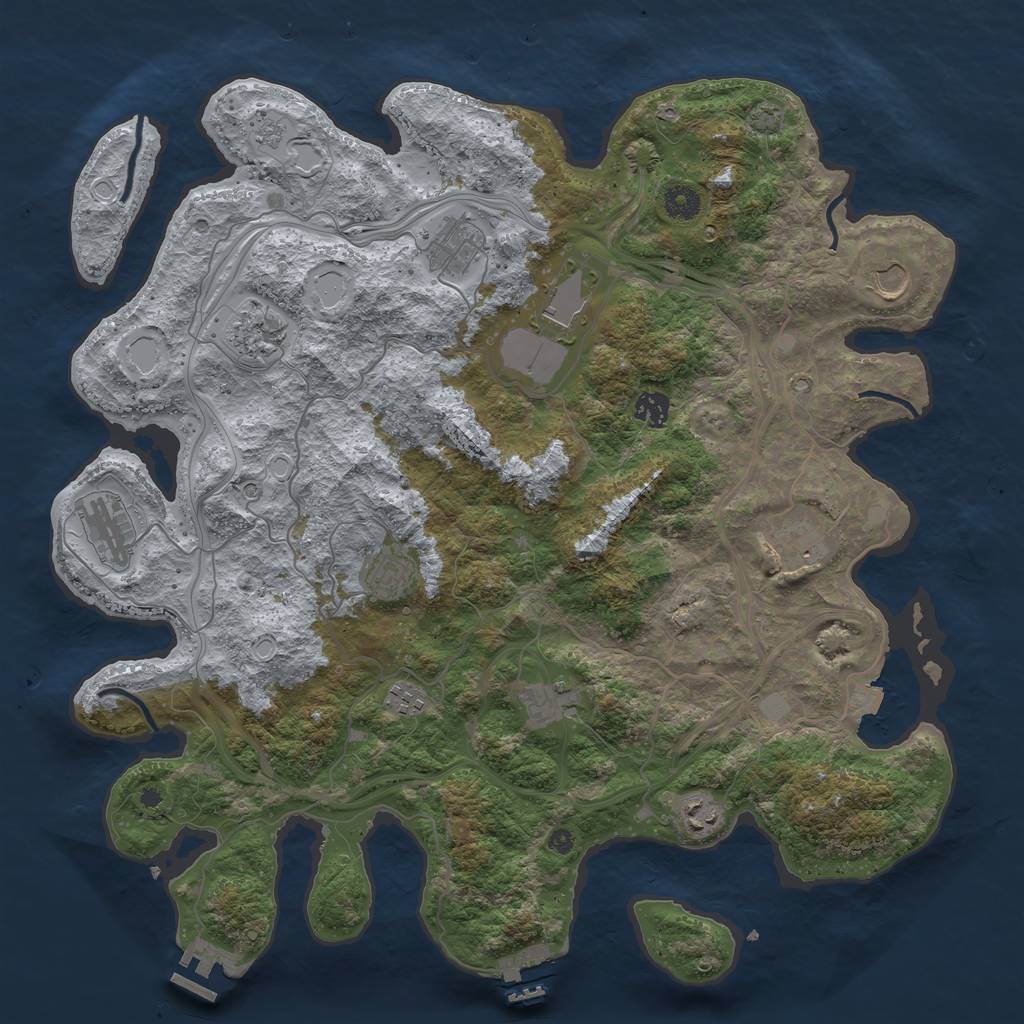 Rust Map: Procedural Map, Size: 4250, Seed: 386749, 19 Monuments