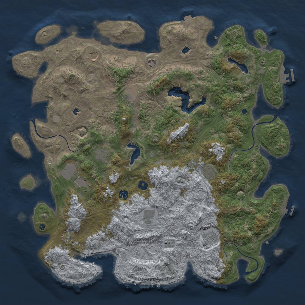 Rust Map: Procedural Map, Size: 4850, Seed: 2424, 17 Monuments
